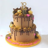 Two Tier Chocolate Cakes with Rocher and Oreo