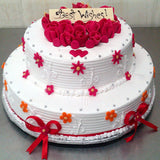Two Tier Vanila Cake with Rose