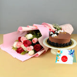 Flowers Bouquet with Truffle Cake