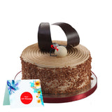 Bright Roses Glass Vase with Coffe Cake