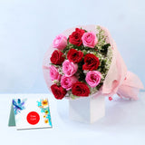 Sweetheart Blossoms Roses bouquet with Black Forest Cake