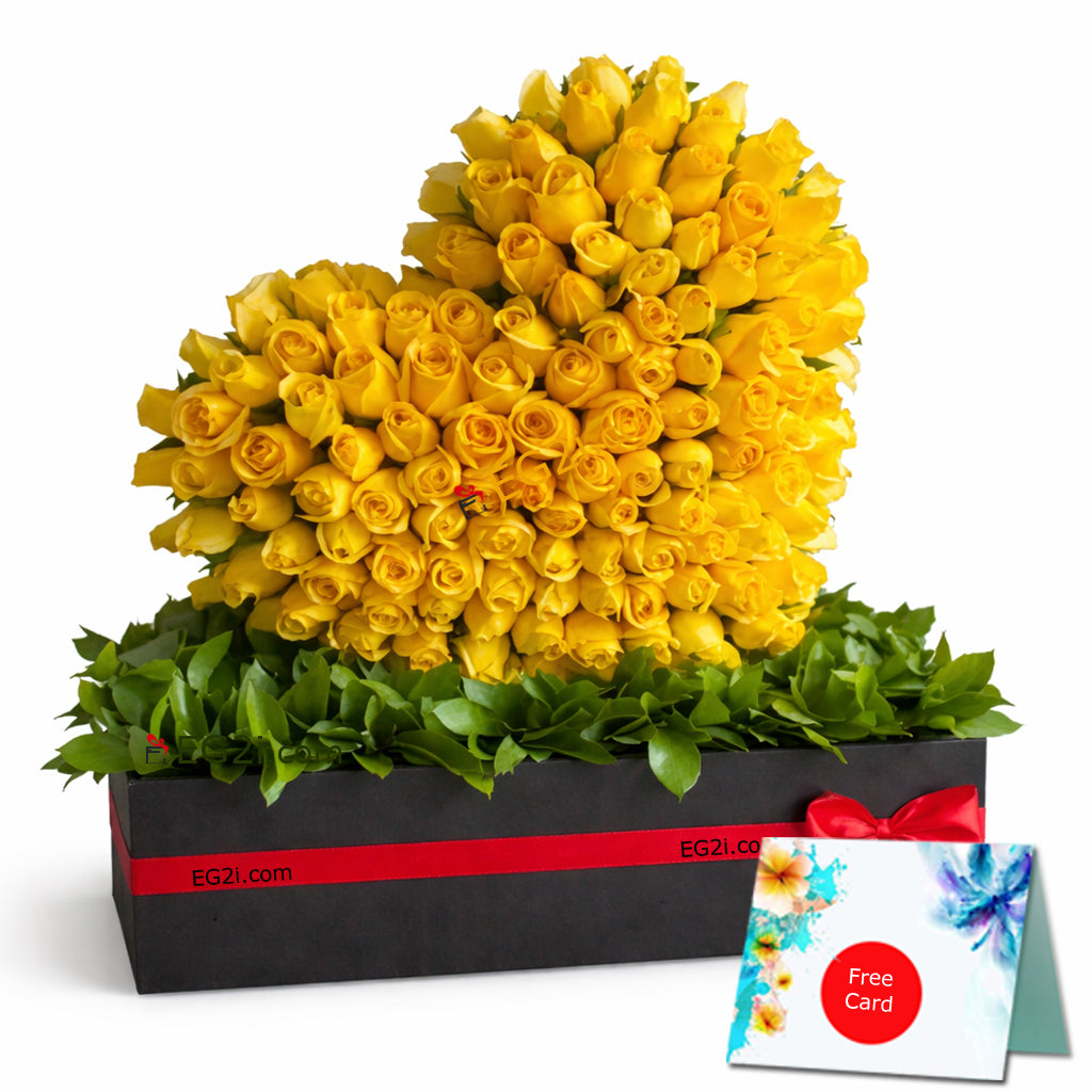 Forever Yours Roses yellow roses heart shape Arrangement