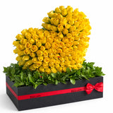 Forever Yours Roses yellow roses heart shape Arrangement