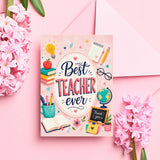 Best Teacher Ever Classroom-Themed Personalised Greeting Card