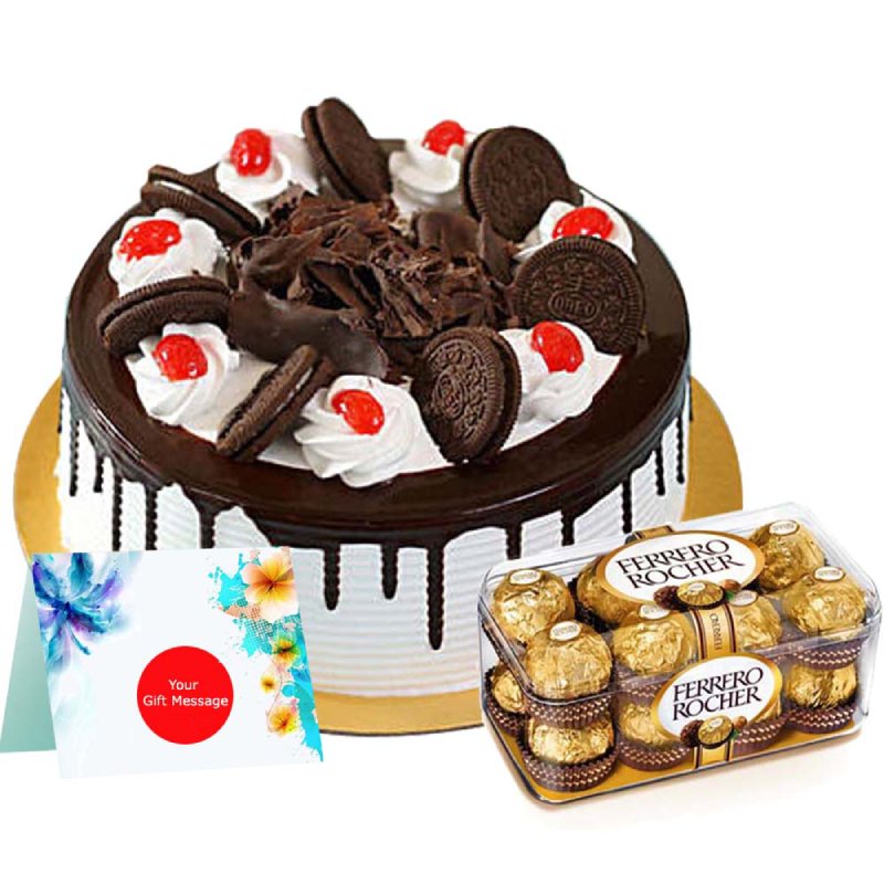 Gm Black Forest Oreo Cake With Pcs Ferrero Rocher Chocolate