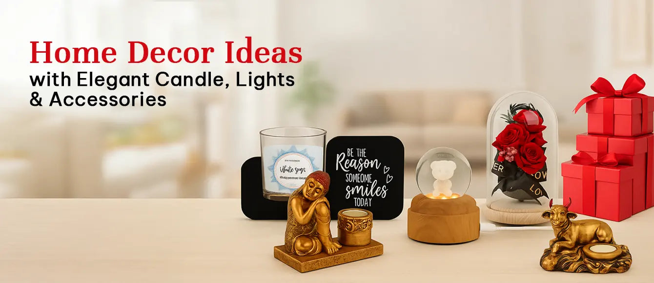 Home Decor Ideas with Elegant Candle, Lights & Accessories with Archies