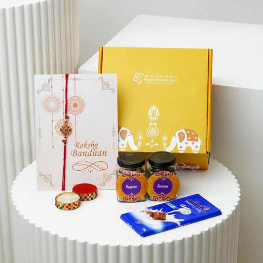 Premium Rakhi Box with Lindt & Almond Treats