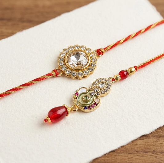 Kundan Bhaiya Rakhi With Bhabhi Lumba And Silk Chocolate