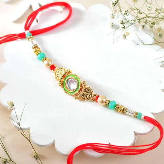 Ornate Rakhi Hamper with Almond Nuts, Cashew Nuts & Pistachio Nuts