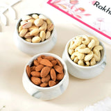Ornate Rakhi Hamper with Almond Nuts, Cashew Nuts & Pistachio Nuts