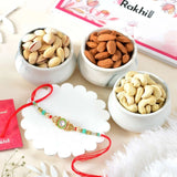 Ornate Rakhi Hamper with Almond Nuts, Cashew Nuts & Pistachio Nuts