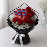 7 Red Roses & KitKat Chocolate Bouquet