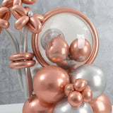Rose Gold & Silver Flower Bobo Balloon Decor