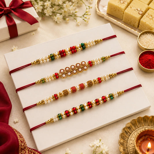 Family Set Rakhi With Soan Papdi