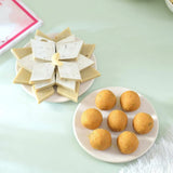 Vivid Kundan Rakhi Hamper with Kaju Katli, Besan Laddoo & Snickers