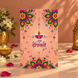Personalized Shubh Deepavali Greeting Card with Diya & Rangoli Motifs