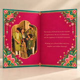 Personalized Diwali Greeting Card with Pink & Teal Mandala Florals