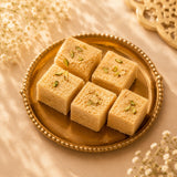 Set Of 2 Pearl Rakhi With Soan Papdi