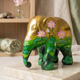 Golden Lotus Elephant Statue | By Elephant Parade
