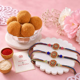 Splendid Rakhi with Besan Laddoo