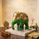 Golden Lotus Elephant Statue | By Elephant Parade