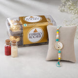 Yin Yang Beaded Rakhi with Ferrero Rocher (16 pcs)