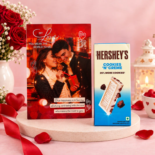 You Mean The World To Me Romantic Greeting Card With Chocolate