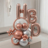 Rose Gold HBD Bobo Balloon Centrepiece