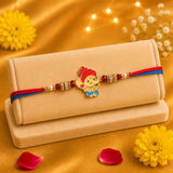 Designer Beads & Bal Ganesha Rakhi Set | Traditional Rakhi Gift Online