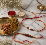 Set Of 2 Rakhi With Dry Fruits Combo