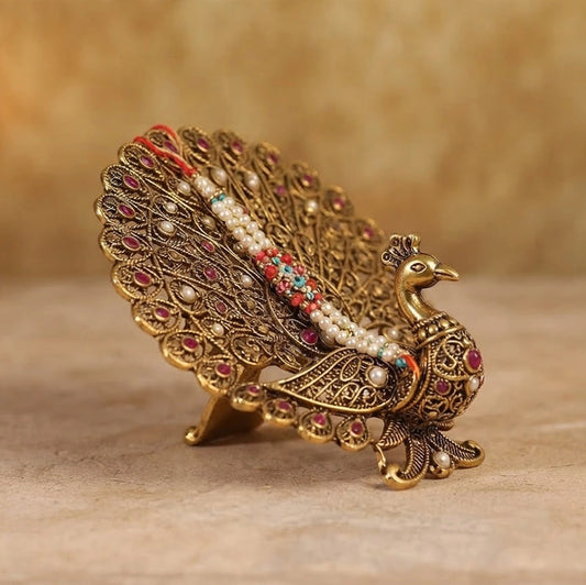 Double Layer Pearl Rakhi With Dry Fruits