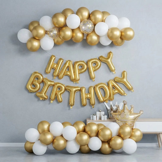 Golden Glam Crown Balloon Arch Decor