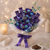 Blue Orchids & Dairy Milk Chocolate Bouquet