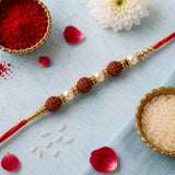 Set of 4 Mauli & Rudraksha Rakhi | Spiritual Rakhi Gift for Brothers