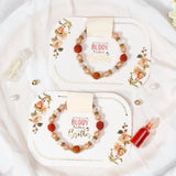 Set of 2 Rudraksha Pearl Beaded Bracelet Rakhis with Hershey's Creamy Milk Chocolate