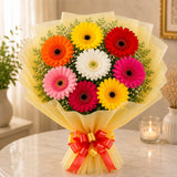 Gerberas Bouquets With Butterscotch Cake