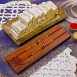 Set Of 2 Elegant Rakhi With Kaju Roll