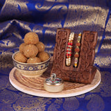 Set Of 2 Rakhi With Besan Laddoo