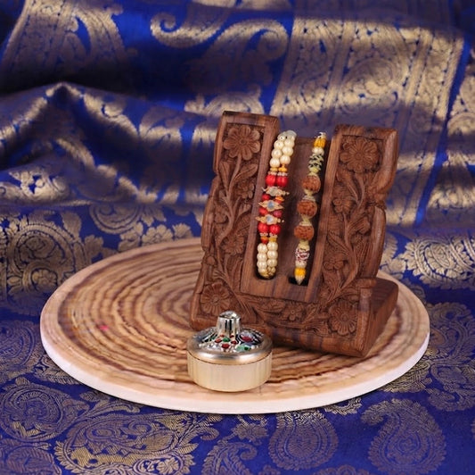 Set Of 2 Rakhi With Besan Laddoo