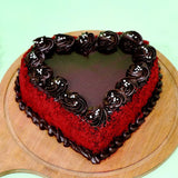 Romantic Heart Velvet Red Cake