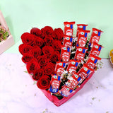 Heartfelt Red Roses & KitKat Basket