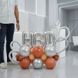 Silver HBD Terracotta Balloon Stack Decor