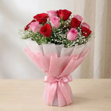 Red & Pink Roses with Ferrero Rocher Chocolate Bouquet