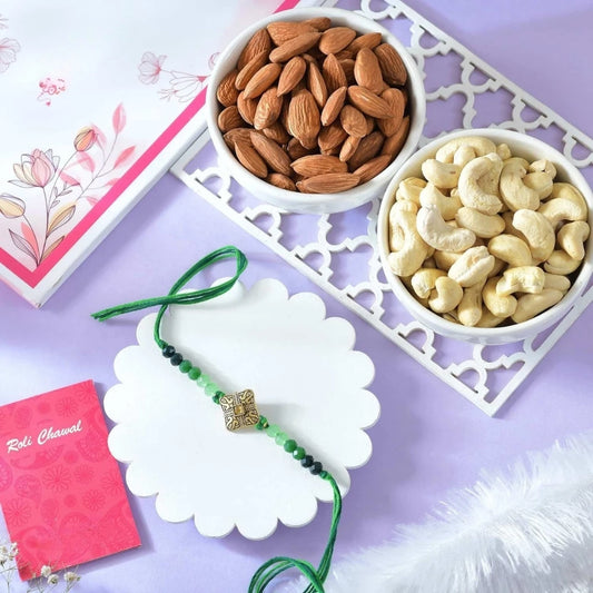 Graceful Rakhi with Almond Nuts & Cashew Nuts