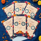 Pack Of 6 Diwali Aarti with Silver Coins Greeting Card