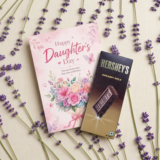 "Loving Wishes" Personalized Daughter's Day Card with Hershey's Creamy Milk