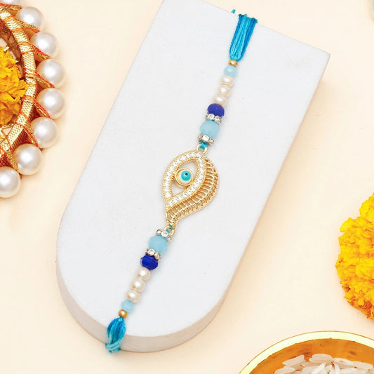 Evil Eye Teardrop Rakhi with Dry Fruits