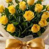 15 Yellow Roses Bouquet with Half Kg Chocolate Cream Cake Combo
