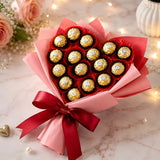 16 Pcs Ferrero Rocher Heart-Shaped Chocolate Bouquet