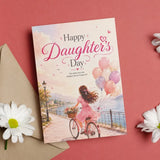 "Joyful Wishes" Personalized Daughter's Day Card with Pink Angel Tumbler